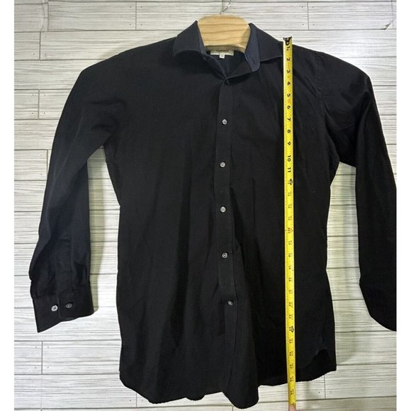 Ted Baker Endurance Mens‎ Black Flip Cuff  Trim Fit Shirt Woven Cotton M - Picture 8 of 9